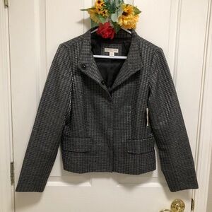 Coldwater Creek Shimmering Silver & Gray Snap Front Blazer